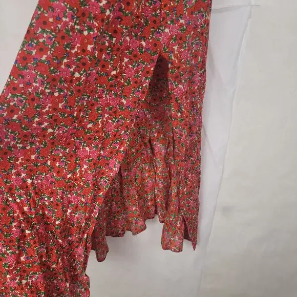 New Natural Life Tricia red and blue mixed floral maxi dress XL Cottagecore Boho - Picture 8 of 10